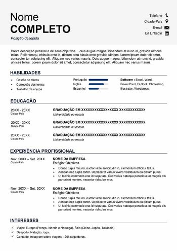 modelo curriculo escolar pronto